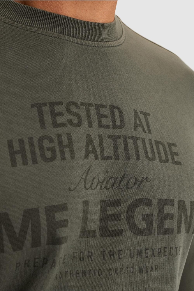 PME legend groene heren sweater | Close up