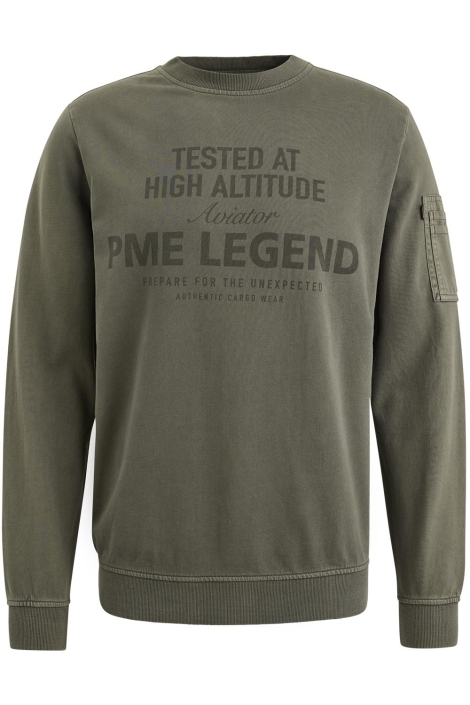 PME legend groene heren sweater | Vooraanzicht