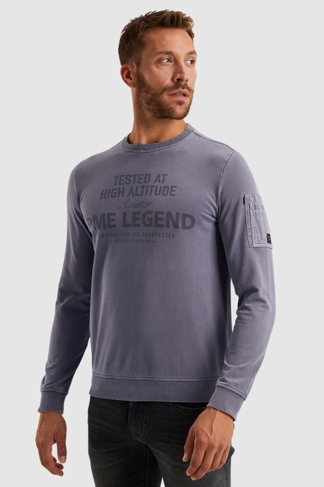 PME legend paarse heren sweater | Model vooraanzicht