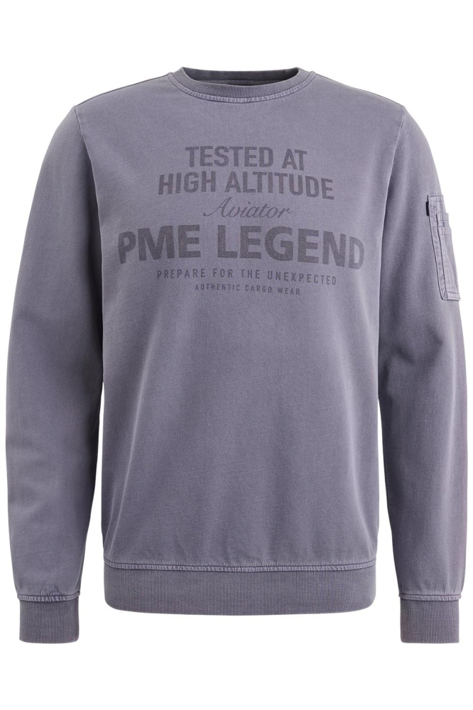 PME legend paarse heren sweater | Vooraanzicht