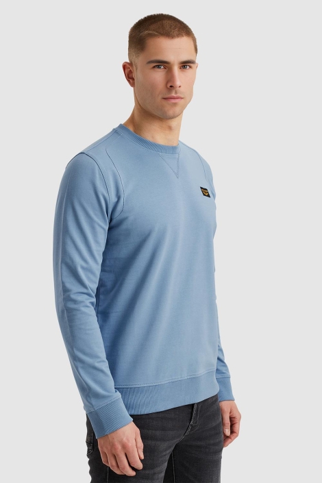 PME legend blauwe heren sweater | Model zijaanzicht