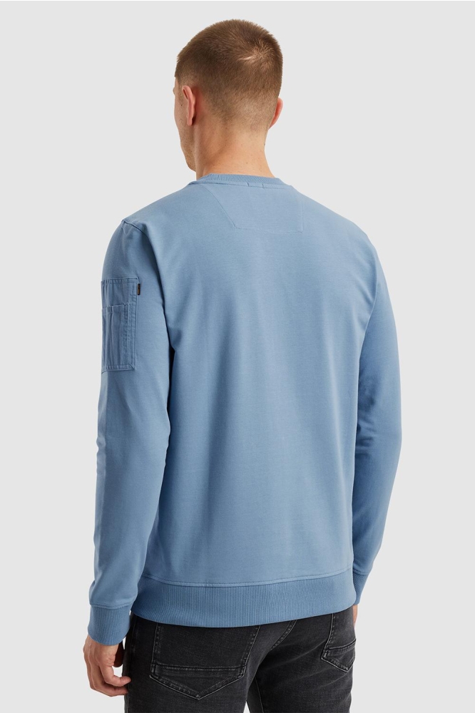 PME legend blauwe heren sweater | Model achteraanzicht