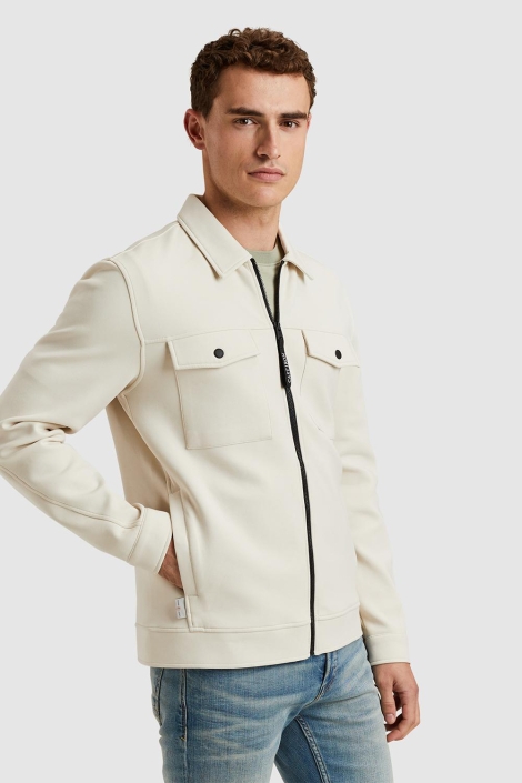 Cast Iron ecru heren vest | Model zijaanzicht