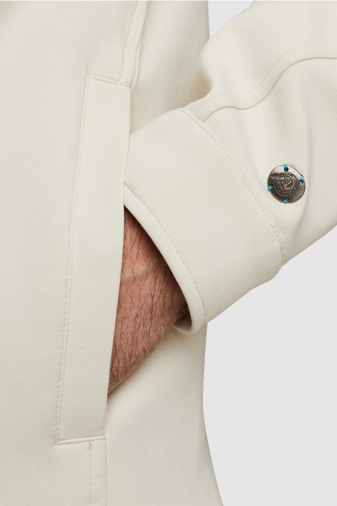 Cast Iron ecru heren vest | Close up