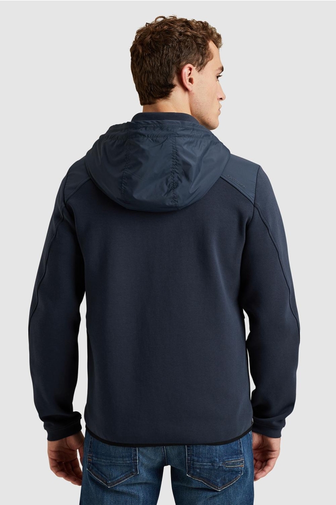 Cast Iron blauwe heren jas | Model achteraanzicht