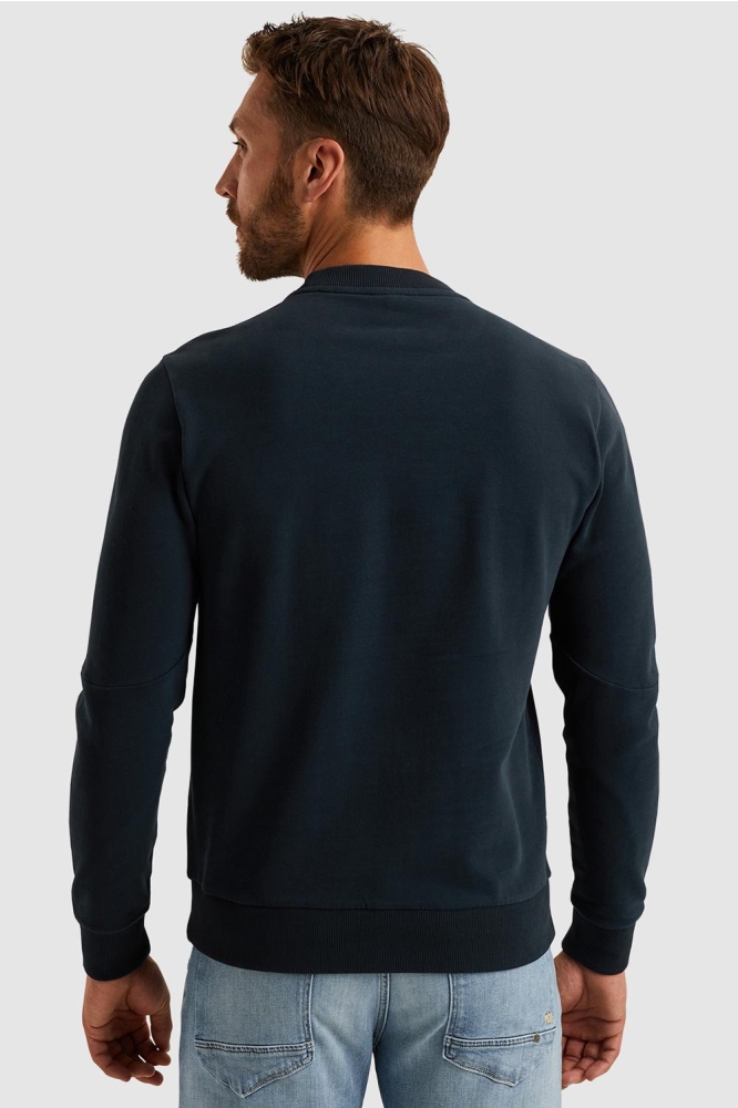 PME legend blauwe heren sweater | Model achteraanzicht