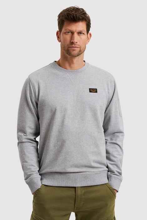 PME legend grijze heren sweater | Model vooraanzicht