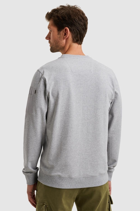 PME legend grijze heren sweater | Model achteraanzicht