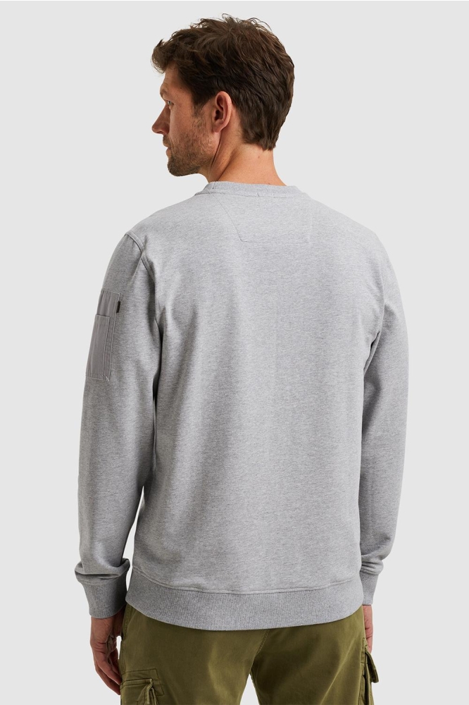 PME legend grijze heren sweater | Model achteraanzicht