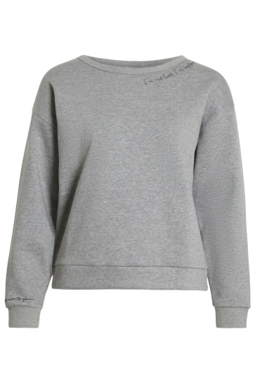 Vila Trui VIMALDEA O-NECK L/S EMB SWEATSHIRT 14108212 Light Grey Mela/EMBROIDERY