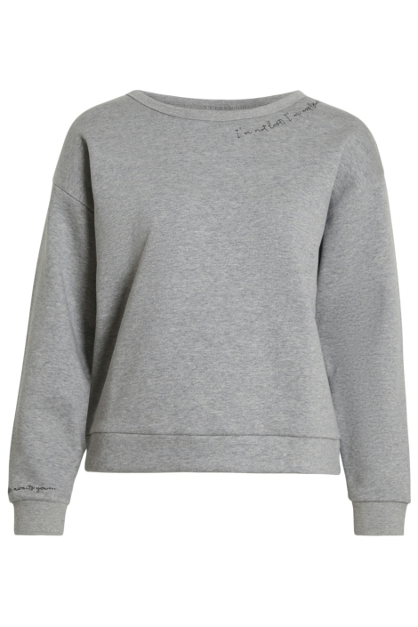 Vila grijze dames sweater | Vooraanzicht