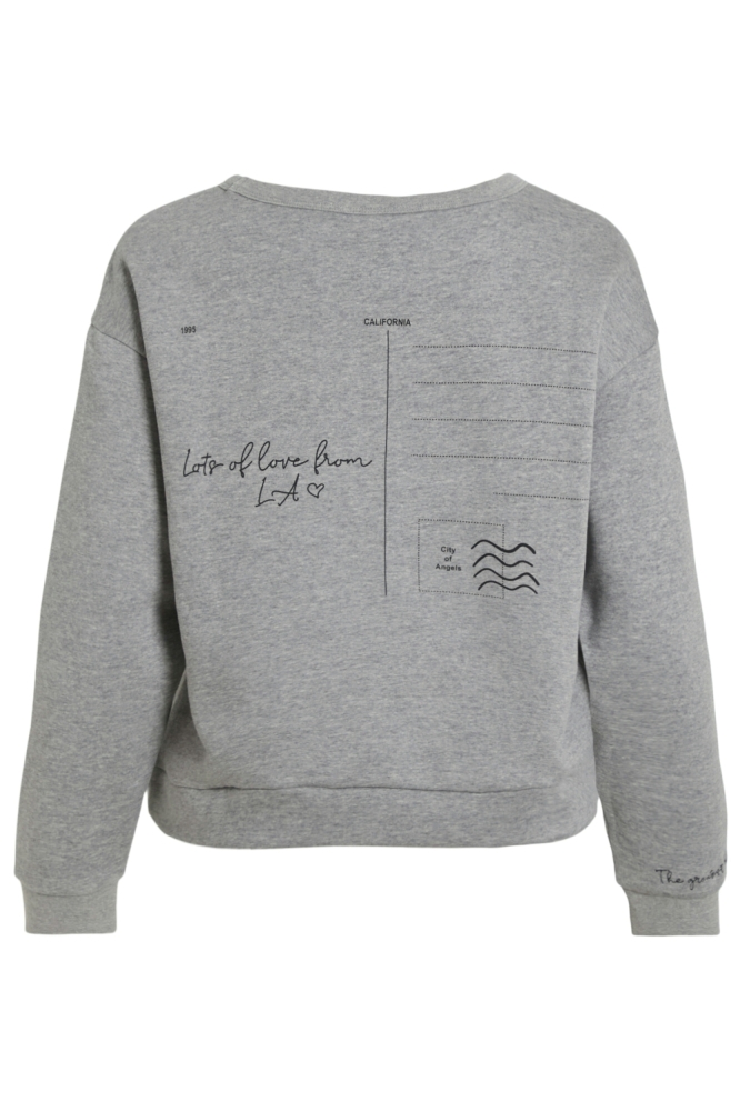 Vila grijze dames sweater | Achteraanzicht