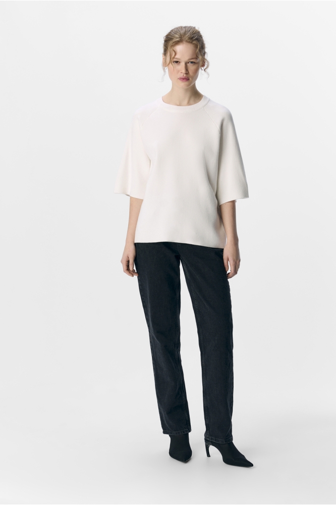 Object beige dames trui | Model vooraanzicht