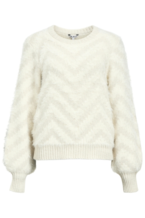 Object beige dames trui | Vooraanzicht