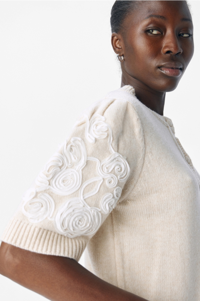 Object beige dames vest | Close up