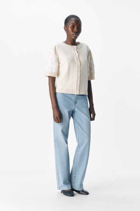 Object beige dames vest | Model