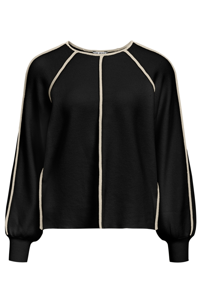 Object zwarte dames trui | Vooraanzicht