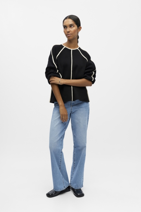 Object zwarte dames trui | Model