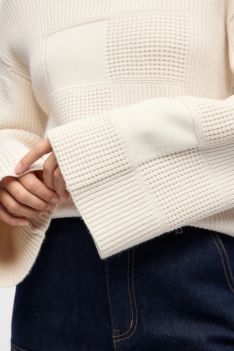 Object beige dames trui | Close up