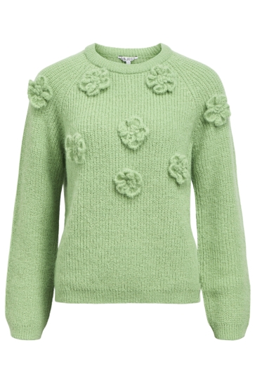 Object Trui OBJGITTA L/S RE KNIT PULLOVER 141 23047856 FAIR GREEN/MELANGE