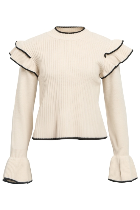 Object beige dames trui | Vooraanzicht