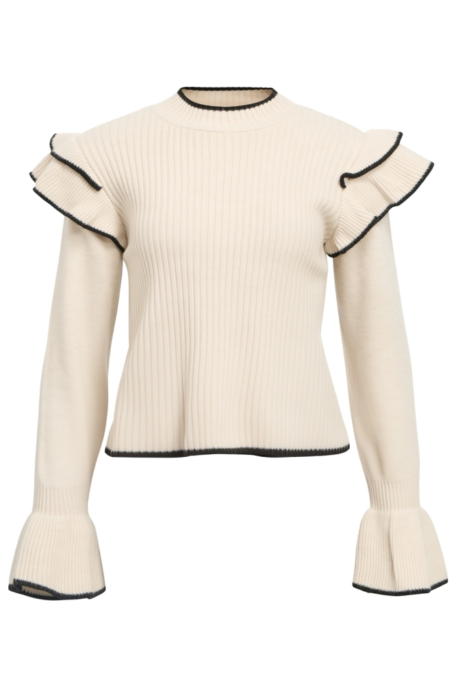 Object beige dames trui | Vooraanzicht