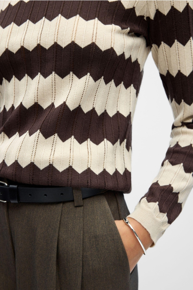 Object beige dames trui | Close up