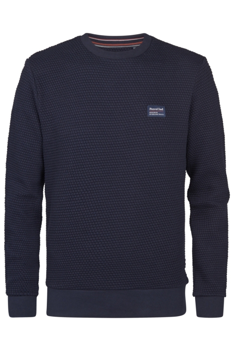 Petrol Industries blauwe heren trui | Vooraanzicht