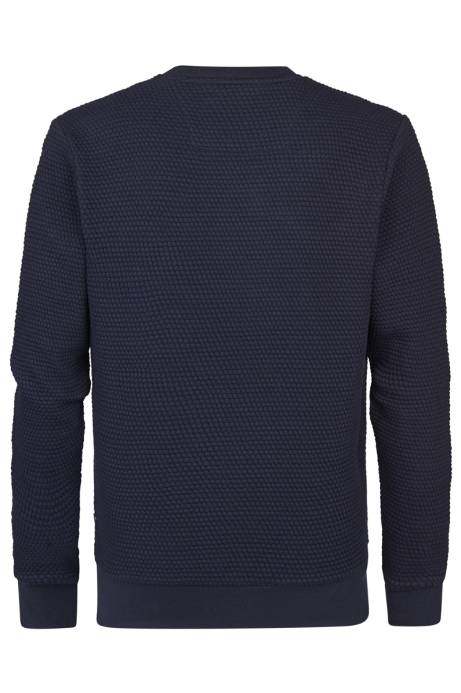 Petrol Industries blauwe heren trui | Achteraanzicht