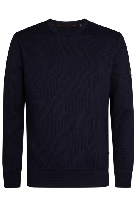 Petrol Industries blauwe heren trui | Vooraanzicht