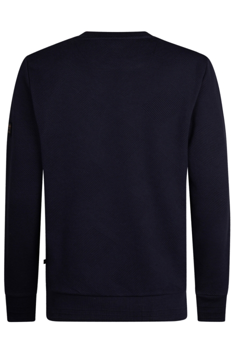 Petrol Industries blauwe heren trui | Achteraanzicht