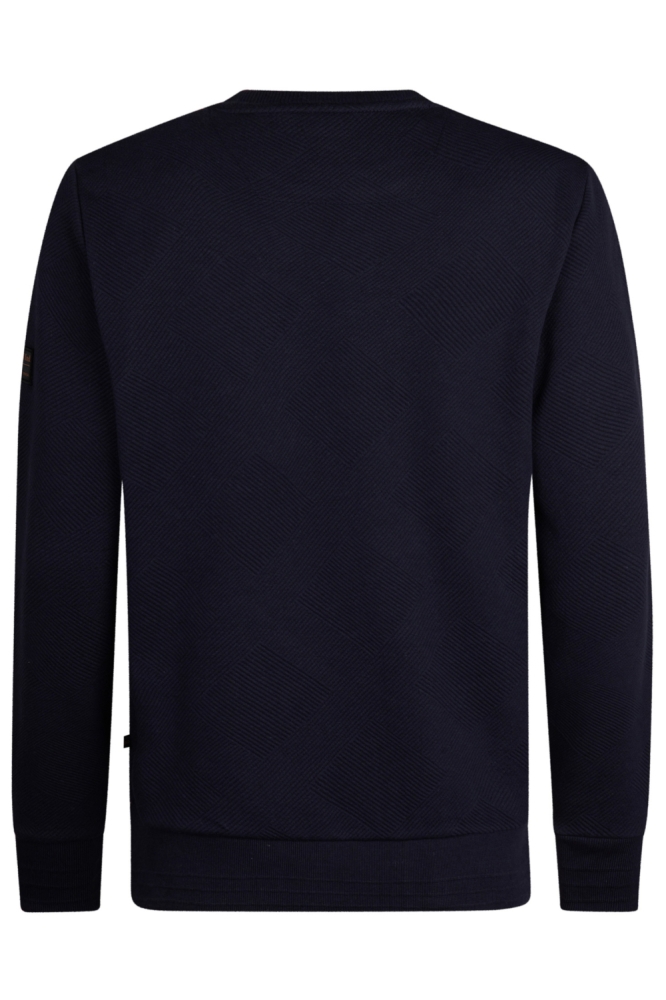 Petrol Industries blauwe heren trui | Achteraanzicht