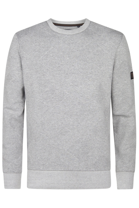 Petrol Industries grijze heren trui | Vooraanzicht