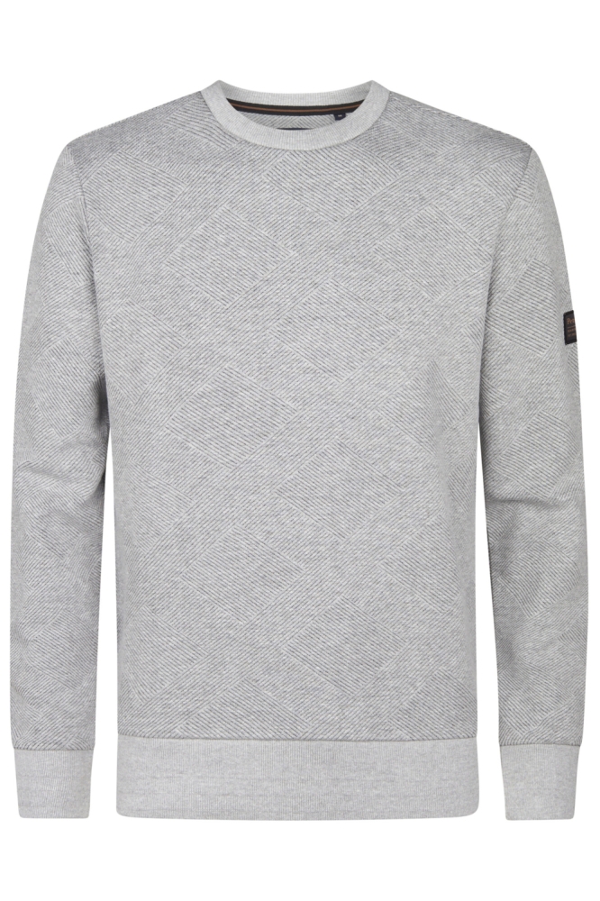 Petrol Industries grijze heren trui | Vooraanzicht