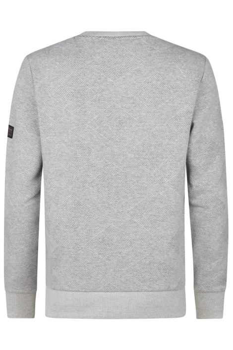 Petrol Industries grijze heren trui | Achteraanzicht