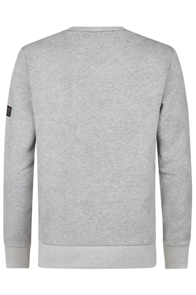 Petrol Industries grijze heren trui | Achteraanzicht