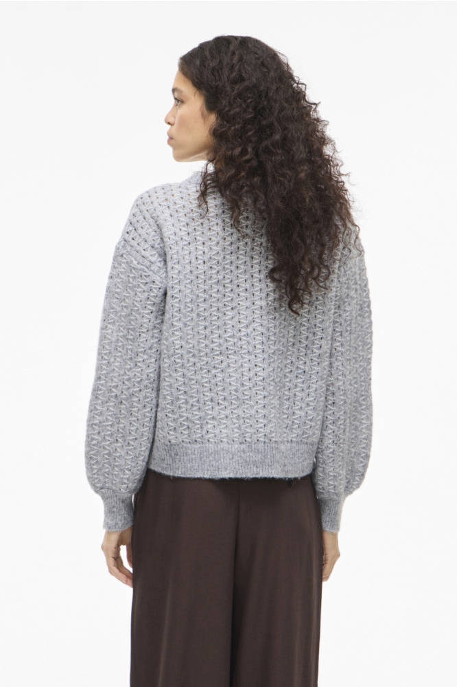 Vila grijze dames trui | Model achteraanzicht