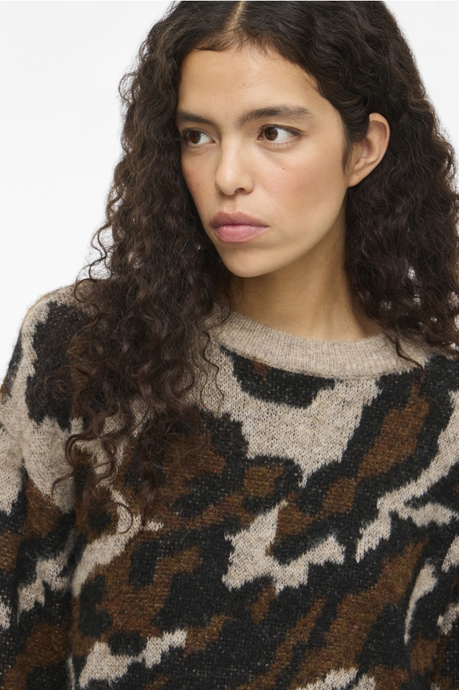 Vila beige dames trui | Close up