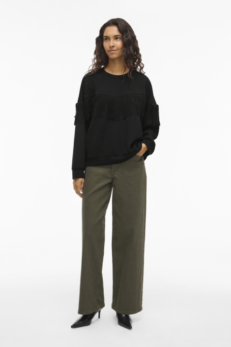 Vila zwarte dames sweater | Model