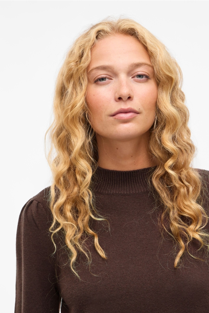 Vila bruine dames trui | Close up