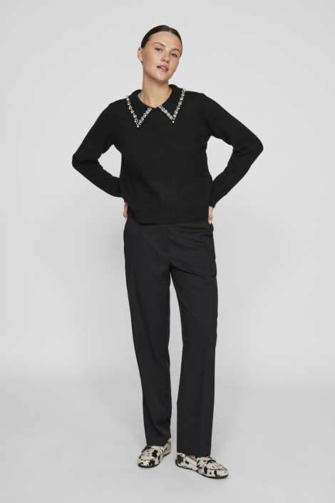 Vila zwarte dames trui | Model