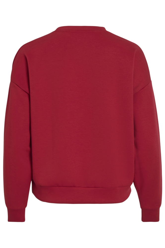 Vila rode dames sweater | Achteraanzicht