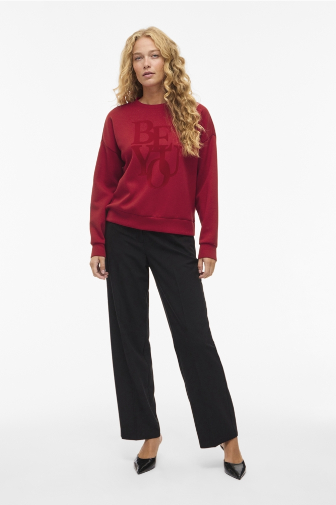 Vila rode dames sweater | Model