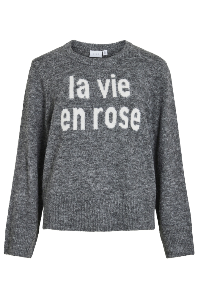 Vila grijze dames trui | Vooraanzicht
