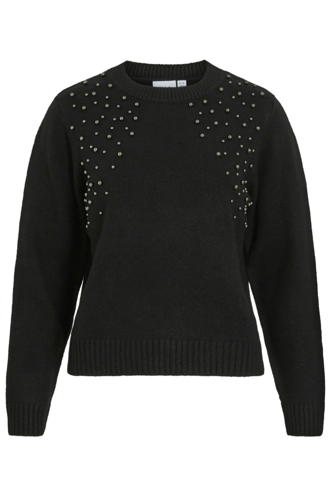 Vila zwarte dames trui | Vooraanzicht