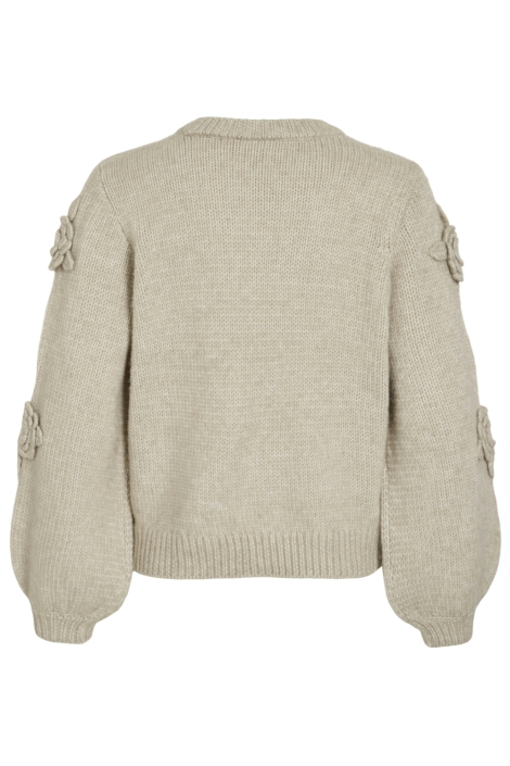 Vila beige dames trui | Achteraanzicht