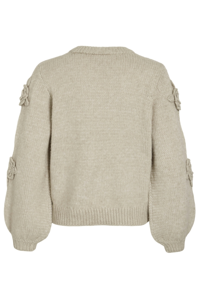 Vila beige dames trui | Achteraanzicht