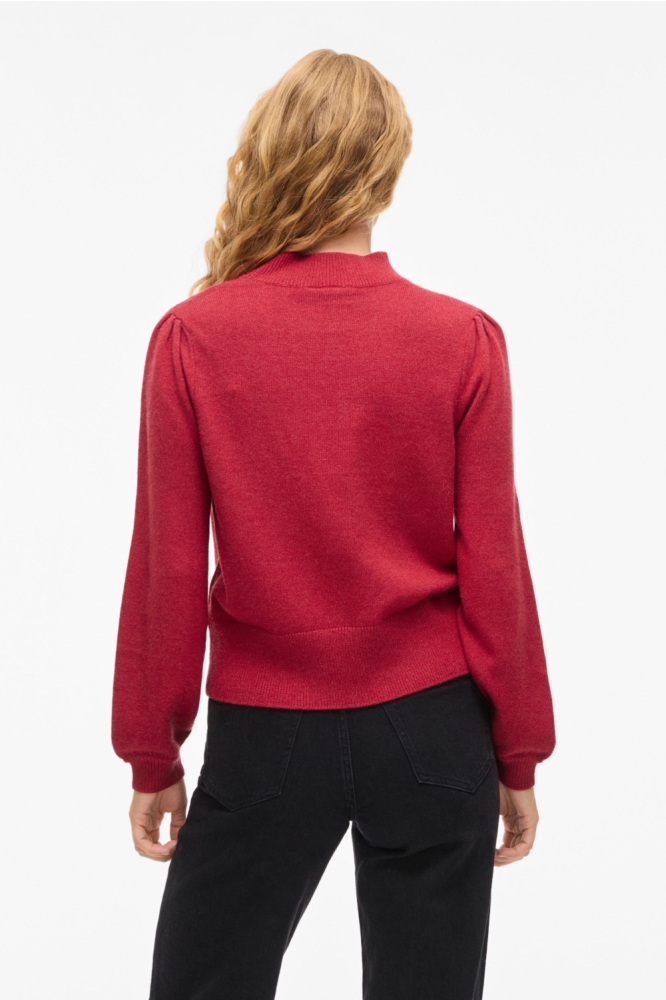 Vila rode dames trui | Model achteraanzicht