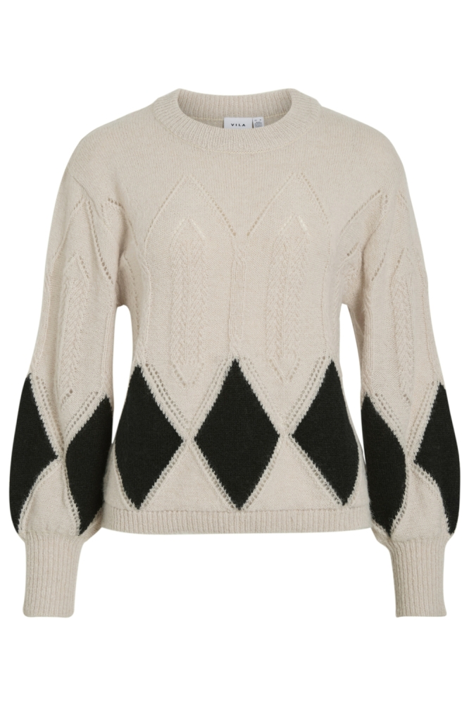 Vila beige dames trui | Vooraanzicht