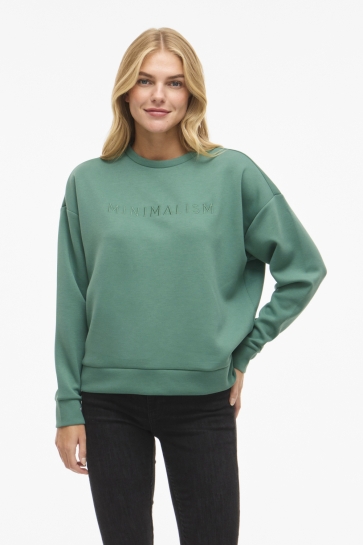 Vila Trui VIREFLECT EMB MINIMALISM L/S SWEAT 14111417 BOTTLE GREEN